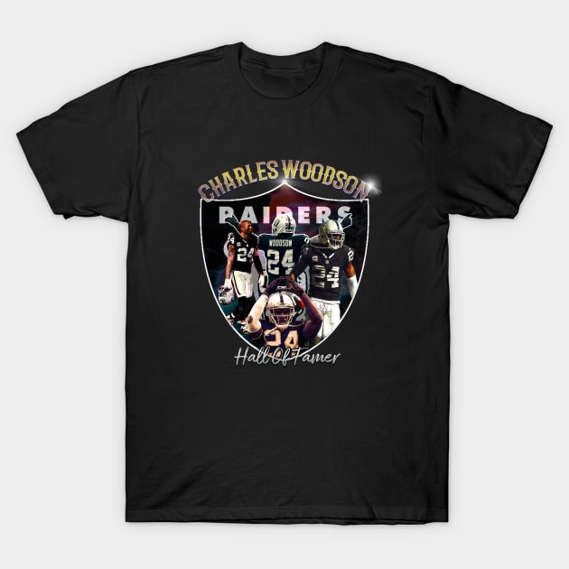 Charles Woodson Vintage t-Shirt T-Shirt by Spotlight Football Talk